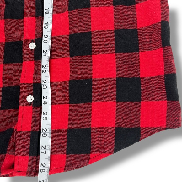 Eskimo Ice Fishing Gear Mens Flannel Shirt Red Black Plaid Button Up Small - Picture 7 of 9